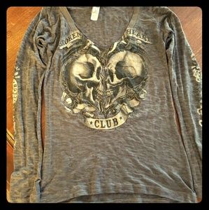 Burn out long sleeve shirt